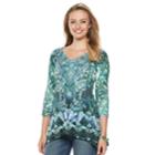 Women's World Unity Shark-bite Printed Tunic, Size: Xs, Green