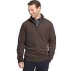 Men's Arrow Classic-fit Sueded Fleece Quarter-zip Pullover, Size: Xl, Med Brown