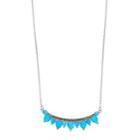 Tori Hill Simulated Blue Opal & Marcasite Curved Bar Necklace, Women's
