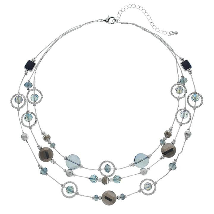 Blue Orbital Beaded Multi Strand Necklace, Women's