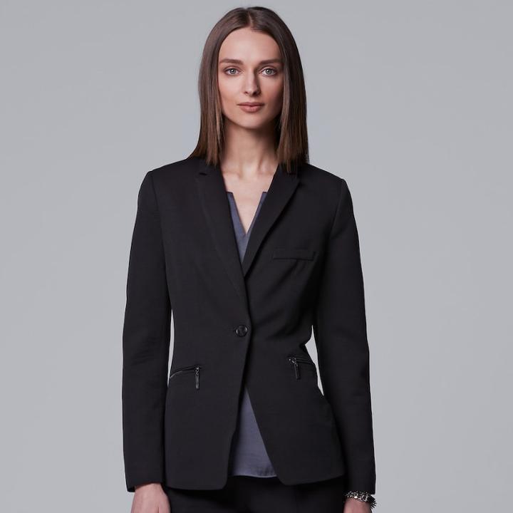 Women's Simply Vera Vera Wang Modern Black Blazer, Size: Xl