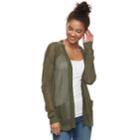 Juniors' Mudd&reg; Open-work Cardigan, Teens, Size: Large, Med Green