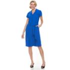 Women's Dana Buchman Notch Collar Dress, Size: Medium, Med Blue