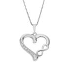 Diamond Classics Sterling Silver 1/10 Carat T.w. Infinity Heart Pendant, Women's, White