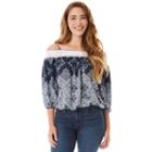 Juniors' Iz Byer California Bubble Hem Off Shoulder Top, Girl's, Size: Large, Ovrfl Oth