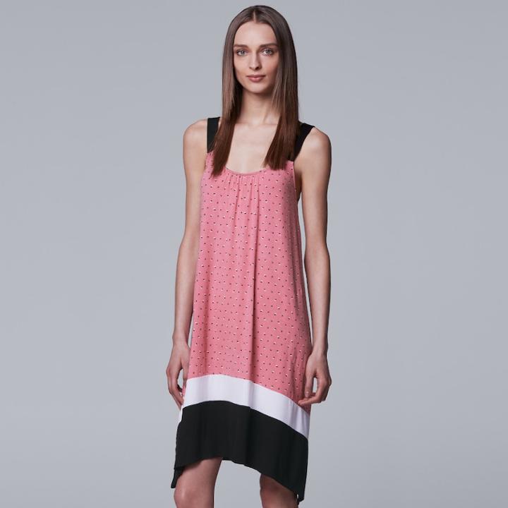 Women's Simply Vera Vera Wang Printed Chemise, Size: Xl, Drk Orange