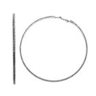 Simply Vera Vera Wang Curb Chain Overlay Nickel Free Hoop Earrings, Women's, Silver