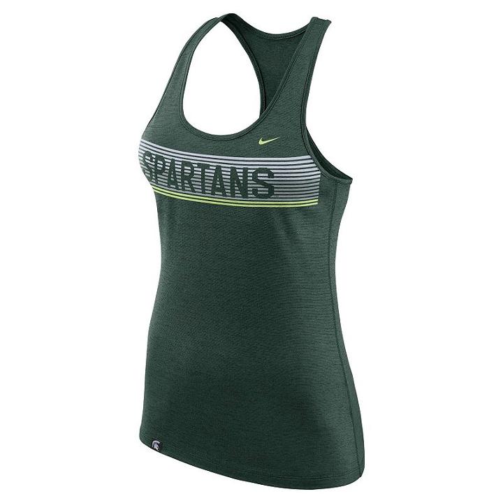 Women's Nike Michigan State Spartans Dri-fit Touch Tank Top, Size: Medium, Green