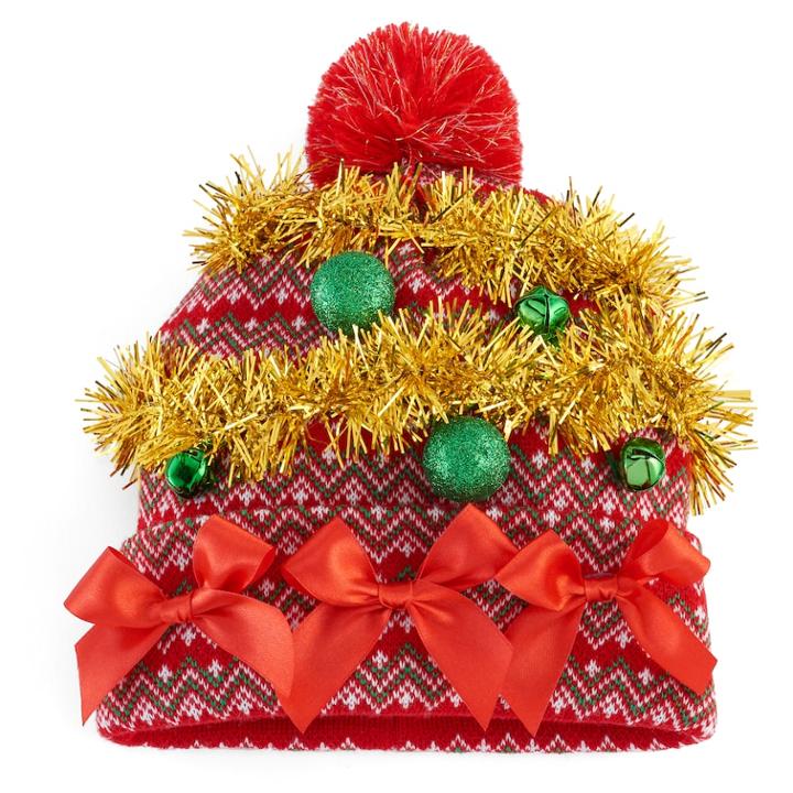 Men's Ugly Christmas Sweater Hat, Red