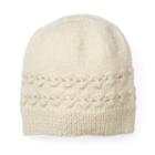 Women's Sijjl Wool Cable-knit Floral Beanie, White Oth