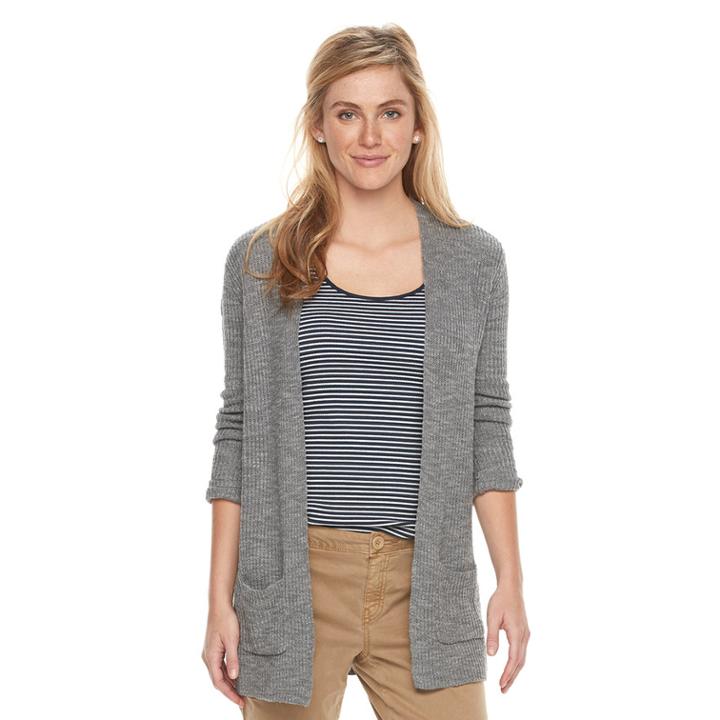 Women's Sonoma Goods For Life&trade; Long Cardigan, Size: Xl, Dark Grey