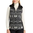 Women's Chaps Faux Shearling Vest, Size: Xl, Black