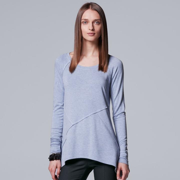 Women's Simply Vera Vera Wang Mixed-media Top, Size: Xs, Light Blue