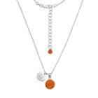 Syracuse Orange Crystal Sterling Silver Team Logo & Ball Pendant Necklace, Women's, Size: 18