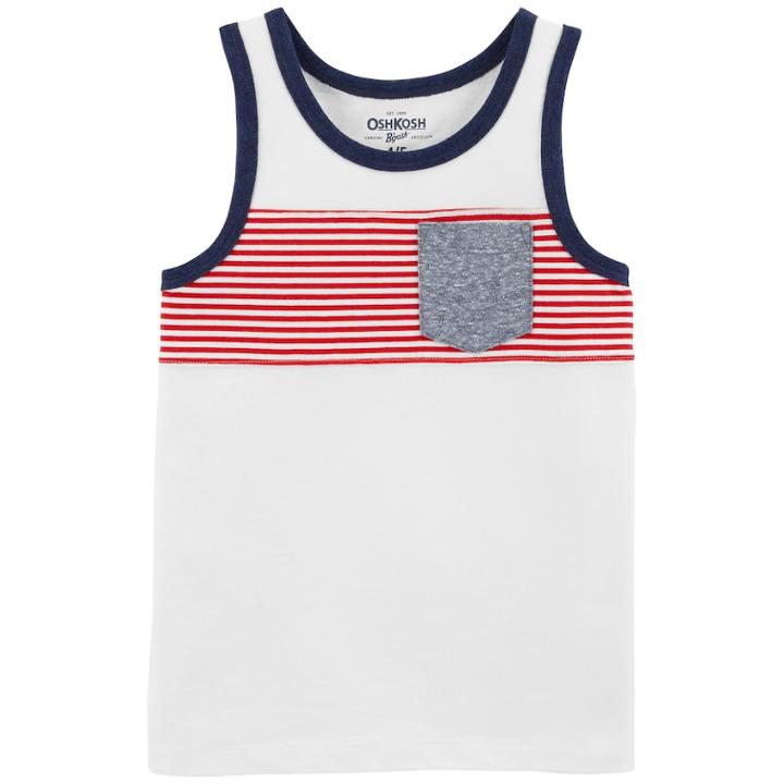 Boys 4-12 Oshkosh B'gosh&reg; Pocket Tank Top, Size: 4/5, White