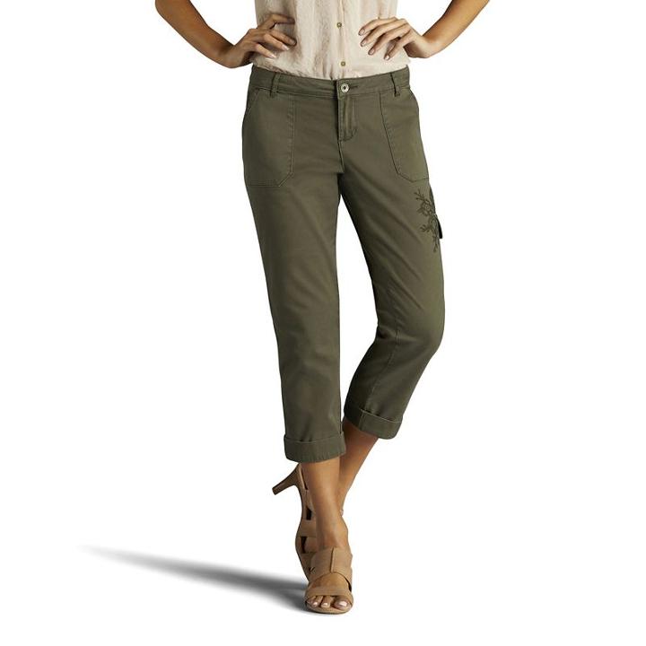Women's Lee Cargo Crop Capris, Size: 14 Avg/reg, Green Oth