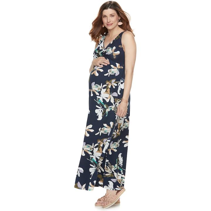 Maternity A:glow Knot Maxi Dress, Women's, Size: Xl-mat, Dark Blue