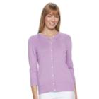 Women's Croft & Barrow&reg; Button Down Cardigan, Size: Xl, Lt Purple