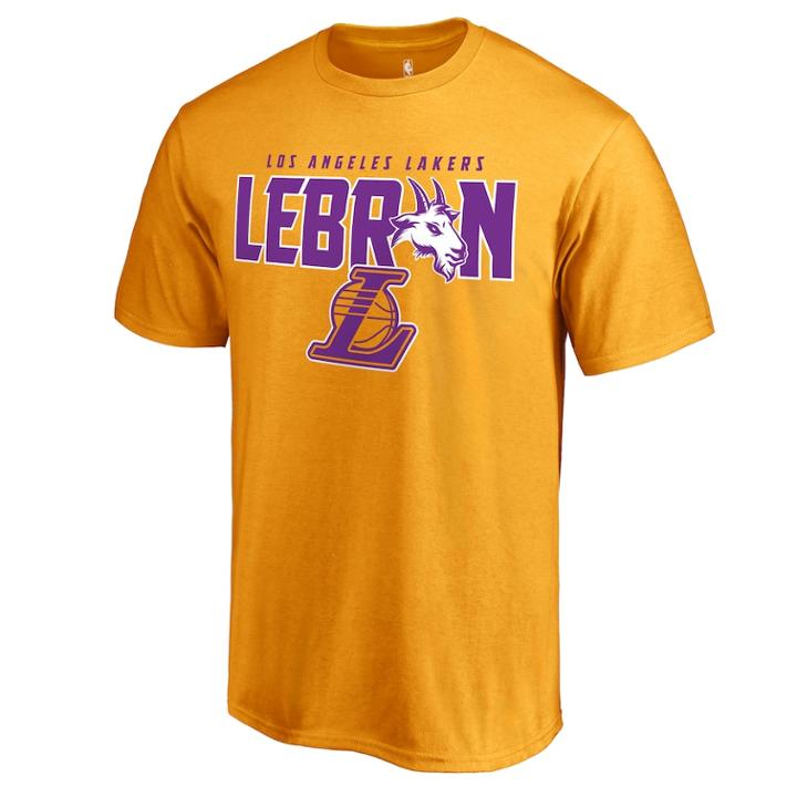 Men's Los Angeles Lakers Lebron James Player Tee, Size: Xxl, Gold