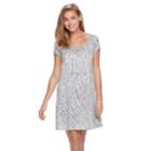 Women's Ronni Nicole Print T-shirt Dress, Size: Medium, Blue (navy)