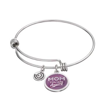 Love This Life Mom You Are Amazing Charm Bangle Bracelet, Women's, Purple
