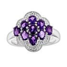 Sterling Silver African Amethyst Cluster Ring, Women's, Size: 6, Purple