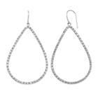 Diamond Mystique Platinum Over Silver Teardrop Earrings, Women's, White