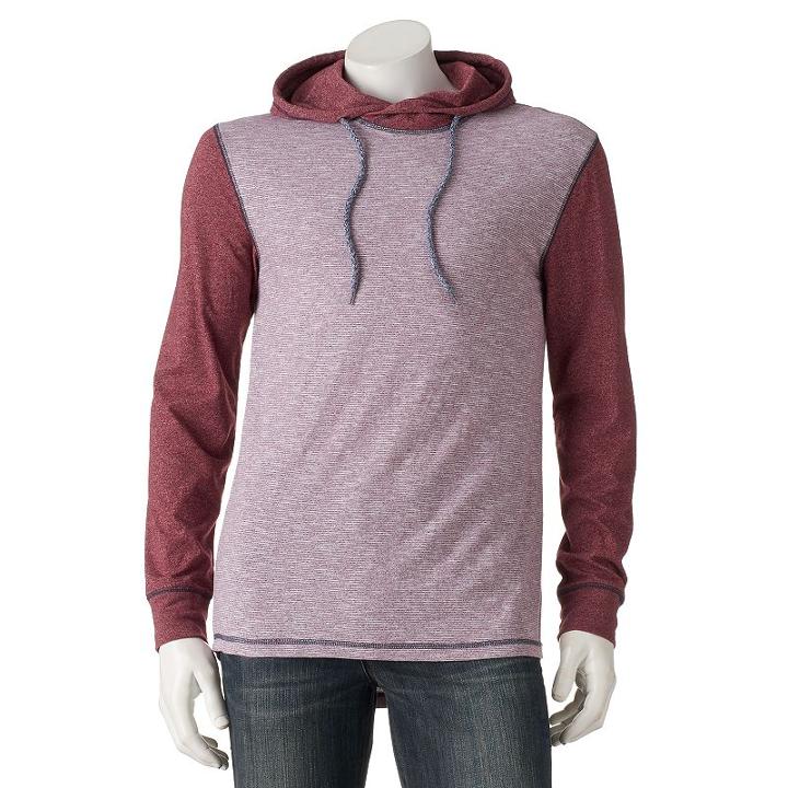 Men's Silver Lake Ottoman Hooded Tee, Size: Medium, Dark Red