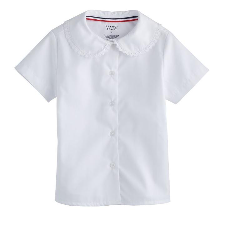 Girls 4-6x French Toast Peter Pan Lace Blouse, Size: 6x, White