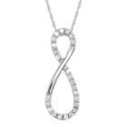 1/4 Carat T.w. Diamond 10k White Gold Infinity Pendant Necklace, Women's, Size: 18