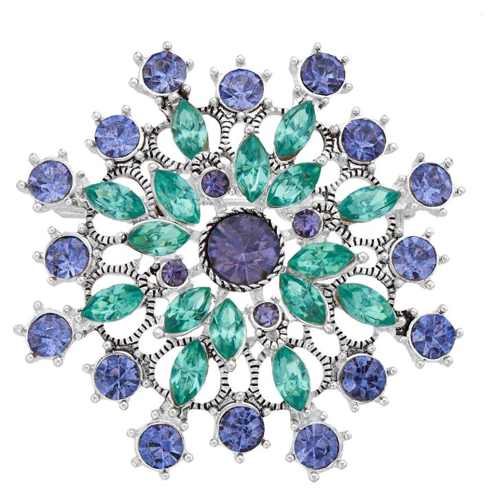 Napier Silver Tone Starburst Pin, Women's, Multicolor