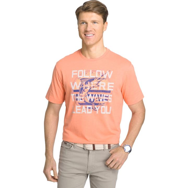 Men's Izod Saltwater Classic-fit Graphic Tee, Size: Medium, Orange