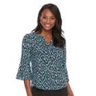 Women's Dana Buchman Bell Sleeve Crepe Top, Size: Medium, Brt Blue