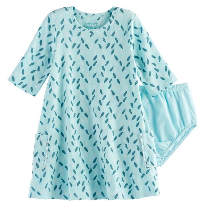Baby Girl Jumping Beans&reg; Print Swing Dress, Size: 6 Months, Turquoise/blue (turq/aqua)