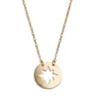 14k Gold Star Disc Necklace, Women's, Size: 18, Yellow