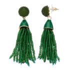 Dana Buchman Seed Bead Tassel Nickel Free Drop Earrings, Women's, Green