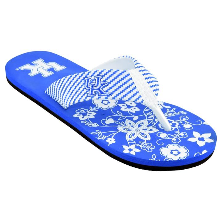 Women's Kentucky Wildcats Floral Flip Flop Sandals, Size: Medium, Multi