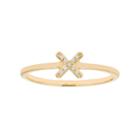 10k Gold Diamond Accent X Ring, Women's, Size: 5.50, White