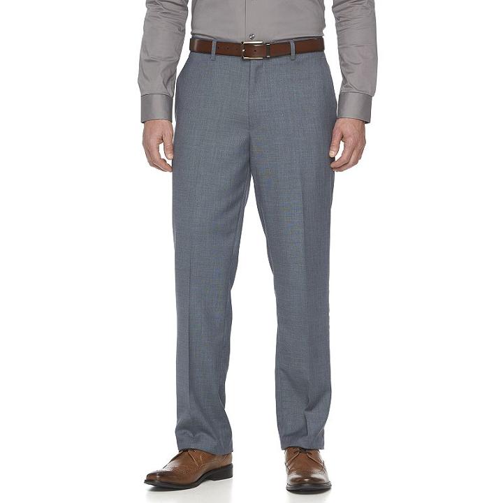 Men's Apt. 9 Slim-fit Sharkskin Stretch Dress Pants, Size: 32x32, Blue (navy)