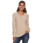 Women's Sonoma Goods For Life&trade; Trellis Cable-knit Sweater, Size: Xl, Med Beige