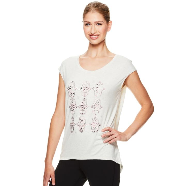 Women's Gaiam Dani Yoga Graphic Tee, Size: Small, Grey