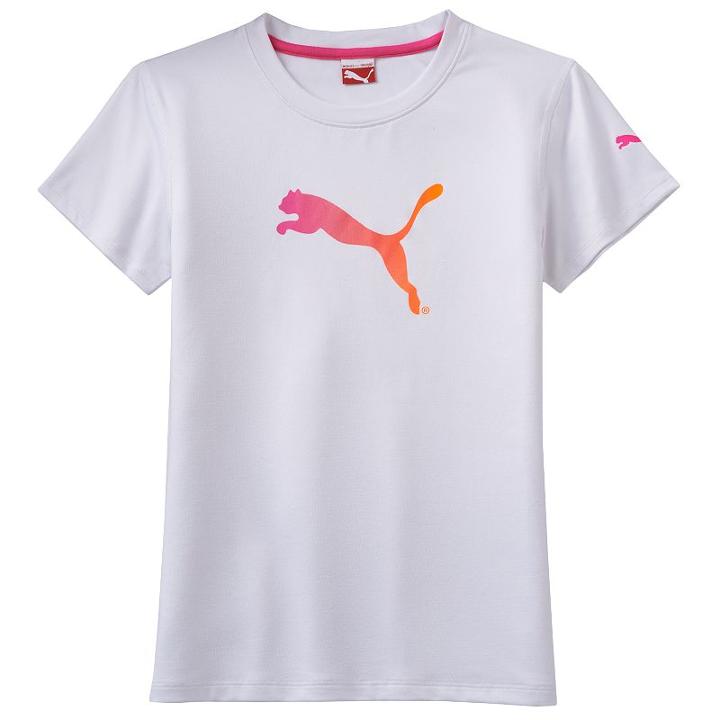 Girls 4-6x Puma Core Tech Logo Tee, Girl's, Size: 6x, White
