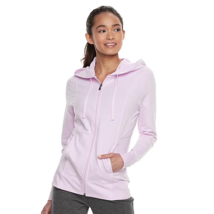 Petite Tek Gear&reg; Dry Tek Zip-front Hoodie, Women's, Size: S Petite, Lt Purple