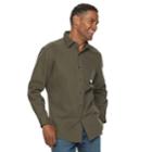 Men's Croft & Barrow&reg; Classic-fit Denim & Twill Button-down Shirt, Size: Small, Med Brown