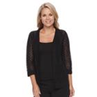 Petite Croft & Barrow&reg; Pointelle Cardigan, Women's, Size: Xs Petite, Black