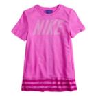 Girls 7-16 Nike Striped Drop Hem Tee, Size: Small, Lt Purple