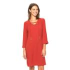 Women's Msk Lace-up Crepe Shift Dress, Size: 6, Red/coppr (rust/coppr)