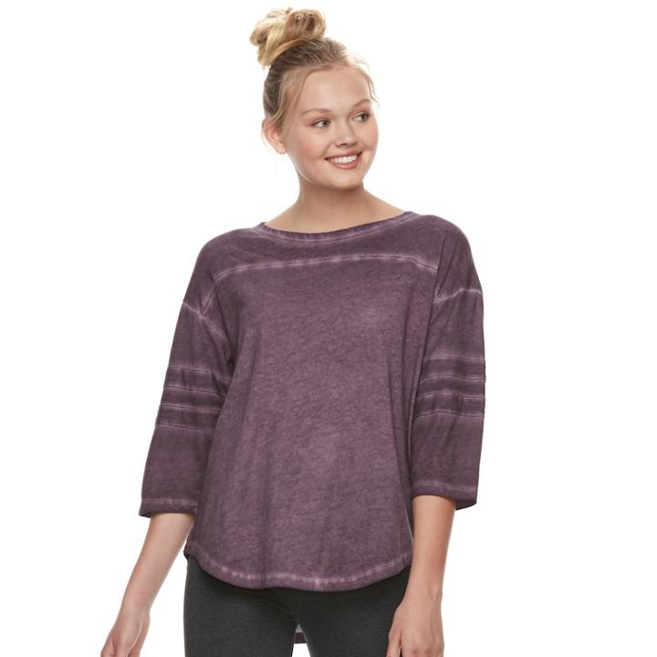 Juniors' So&reg; Varsity Tunic Tee, Teens, Size: Small, Drk Purple