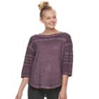 Juniors' So&reg; Varsity Tunic Tee, Teens, Size: Small, Drk Purple