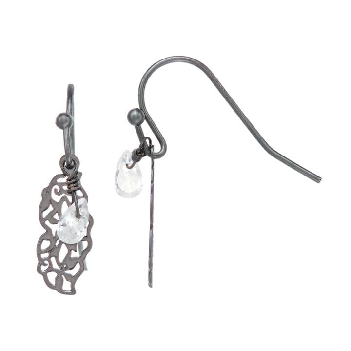 Lc Lauren Conrad Filigree Drop Earrings, Women's, Black